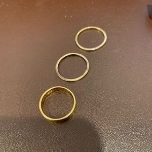 Tris 18k gold ring set